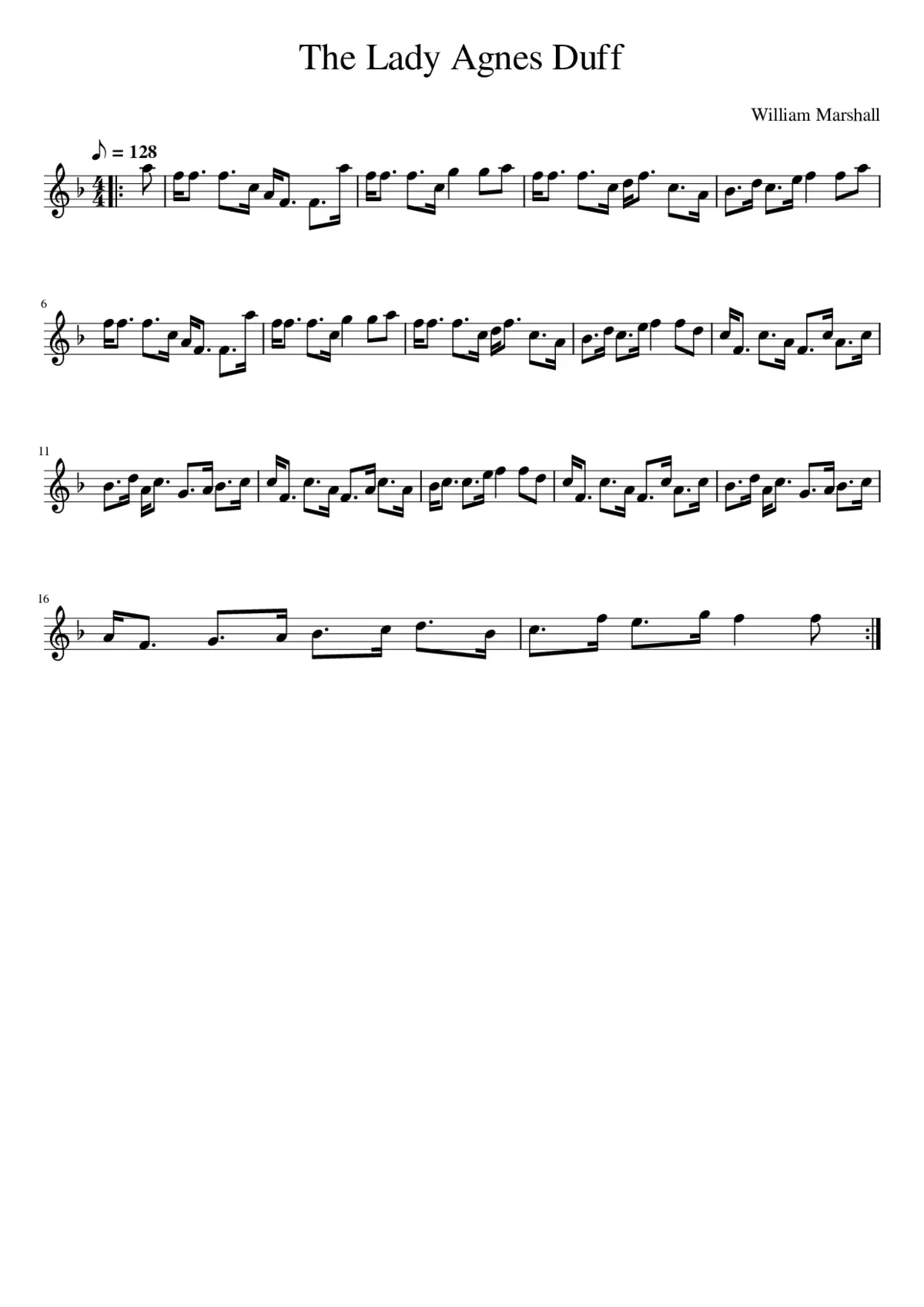 the Lady Agnes Duff - Page 1