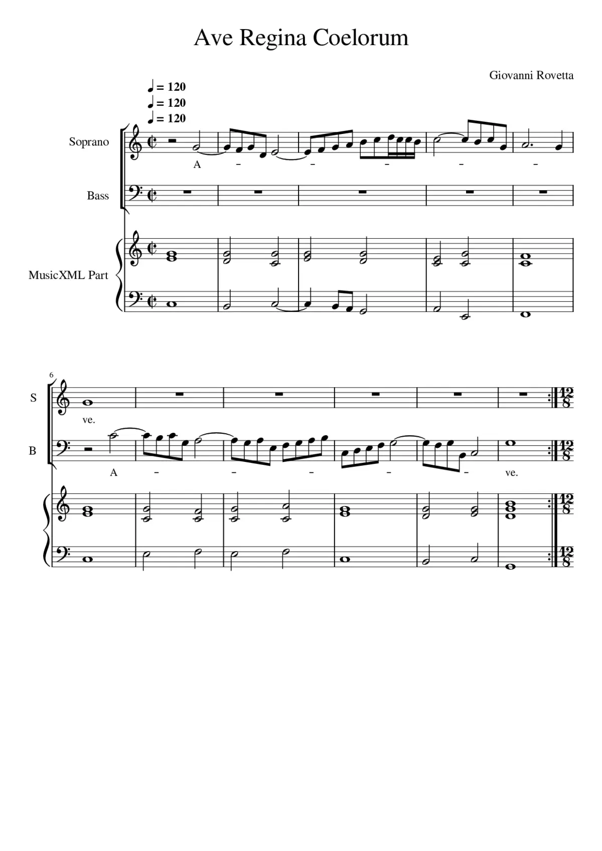 Ave Regina coelorum (see textpage for other settings by Rosetta) - Page 1