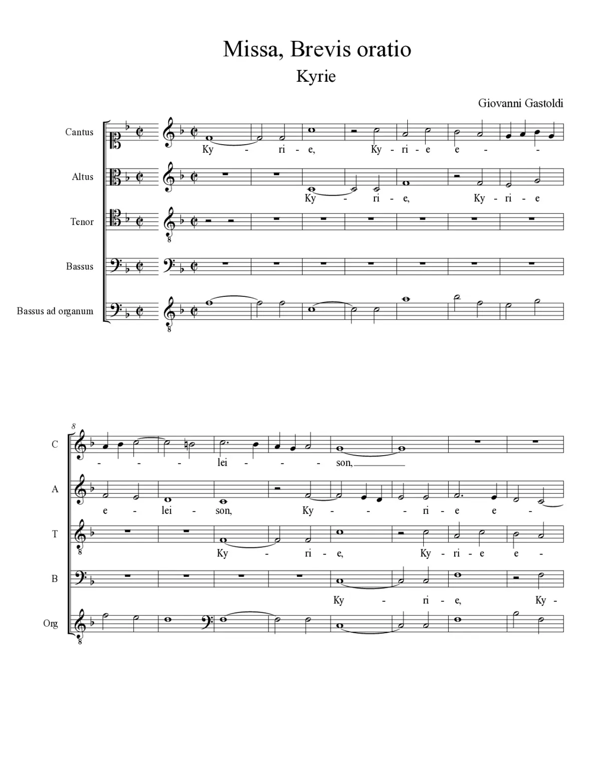 Missa brevis oratio - Page 1
