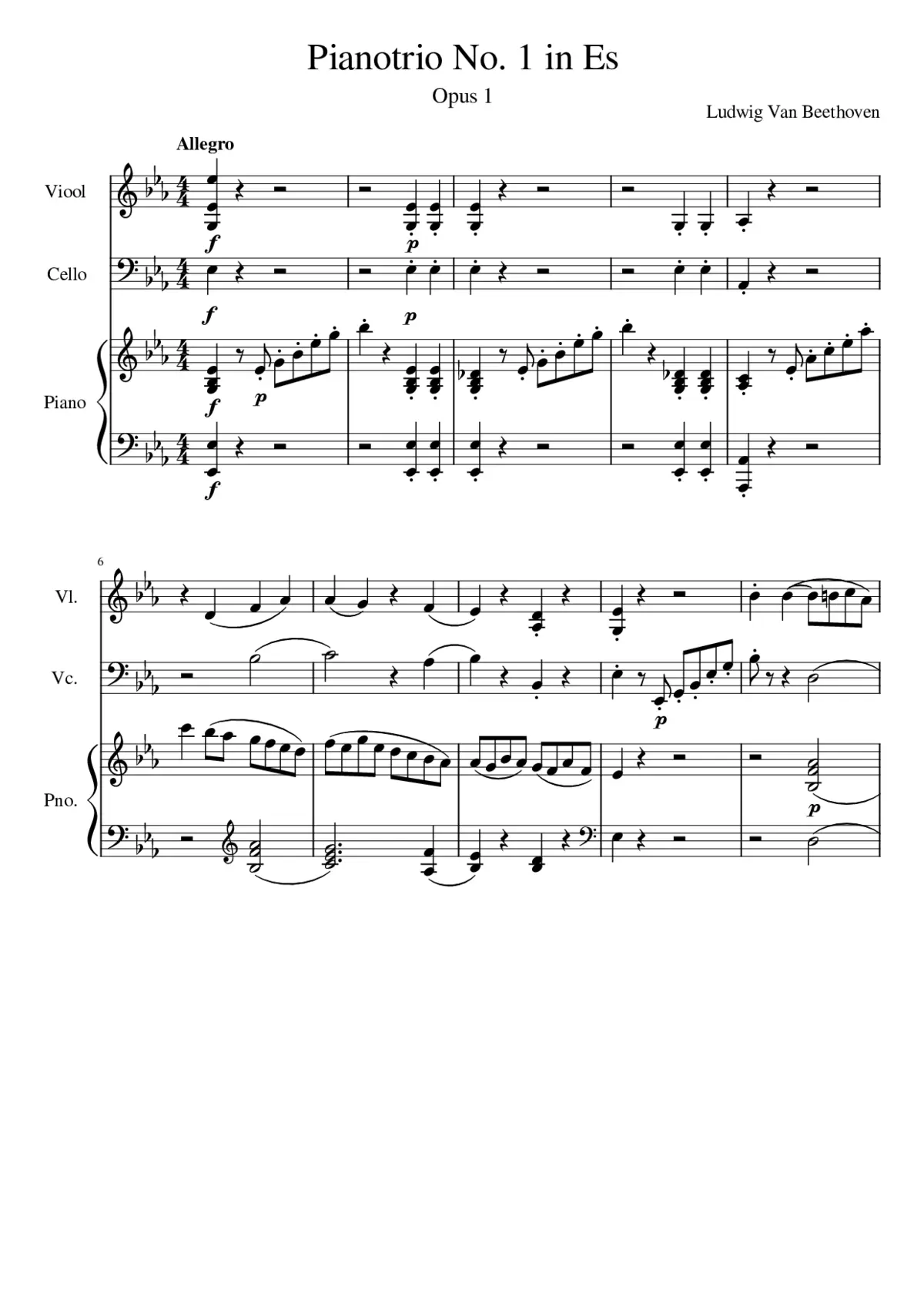 Piano Trio in E-flat major Op.1 No.1 - Page 1