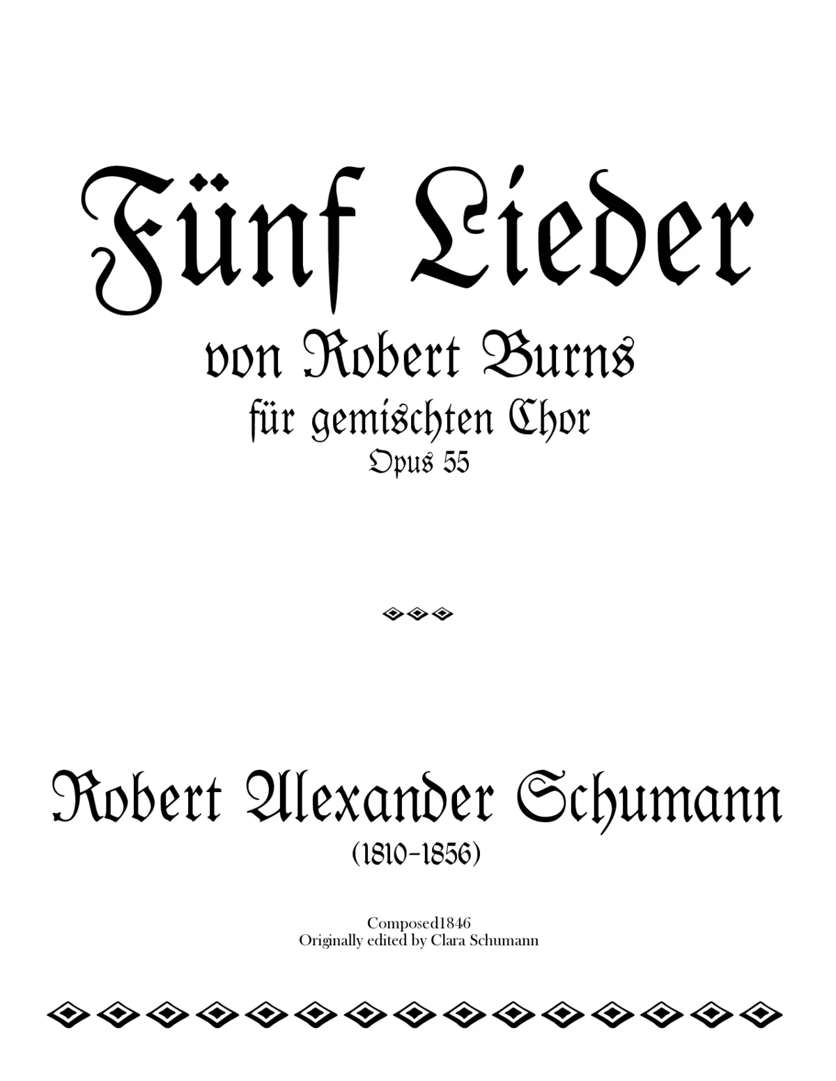 Fünf Lieder von Robert Burns (complete) - Page 1