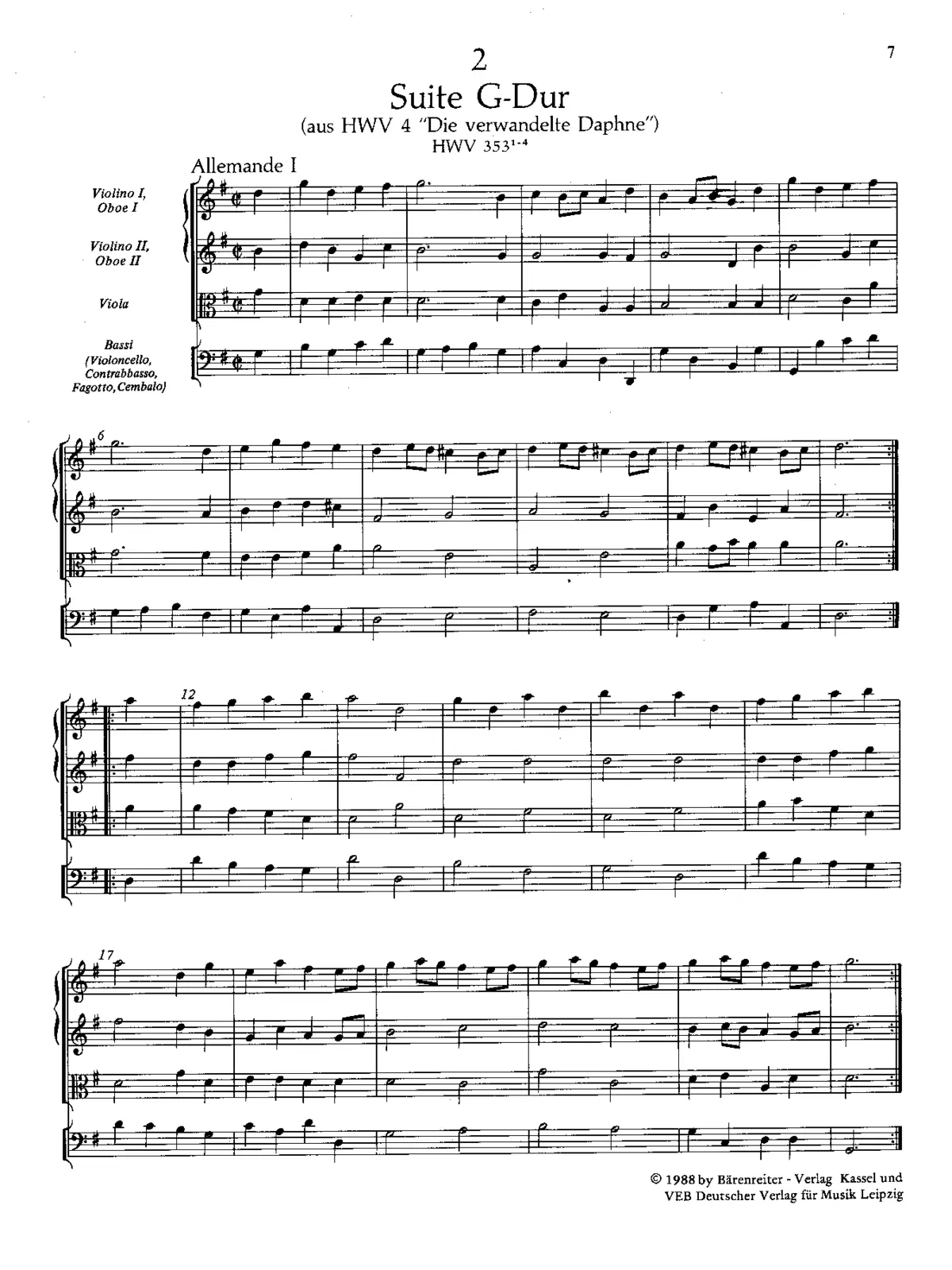 Suite in G major - Page 1