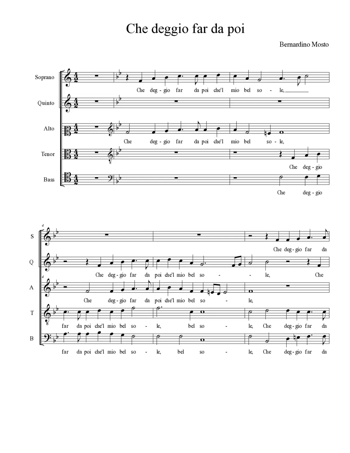 Che deggio far da poi - Page 1
