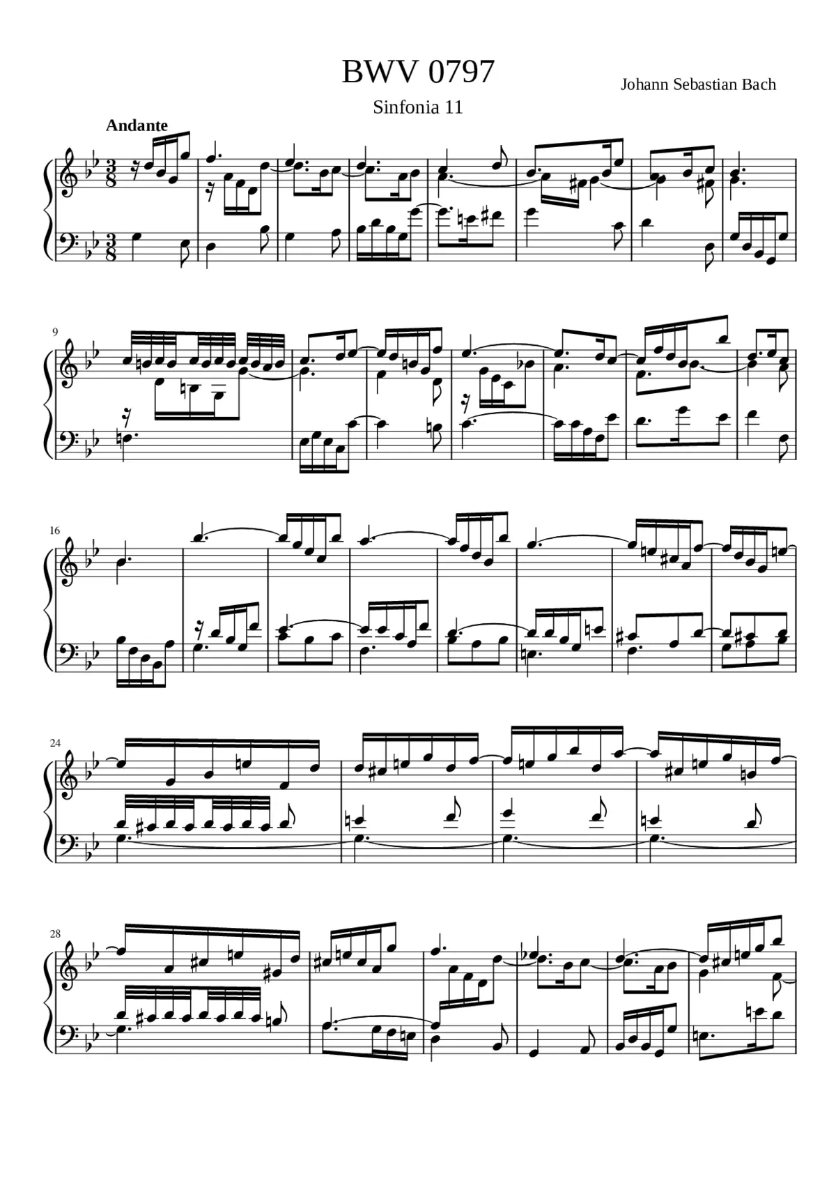 Sinfonia in G minor BWV 797 - Page 1