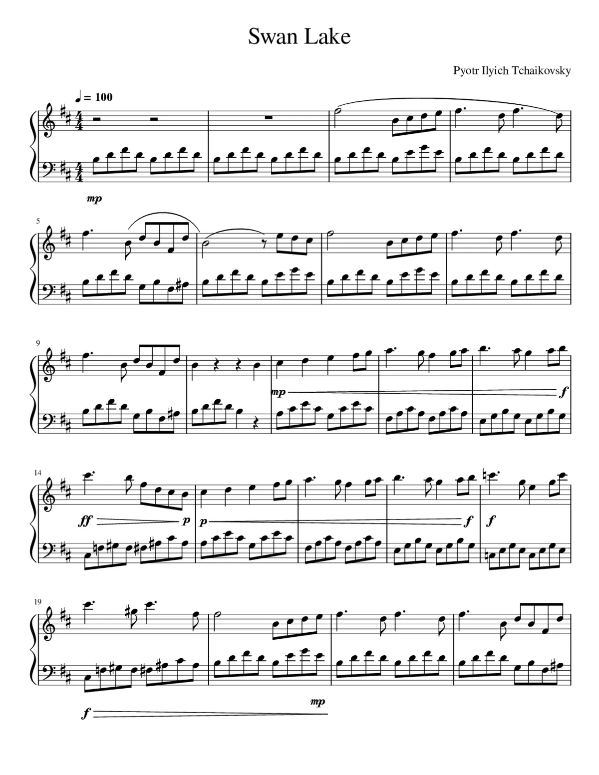 Swan Lake (ballet) Op.20 - Page 1