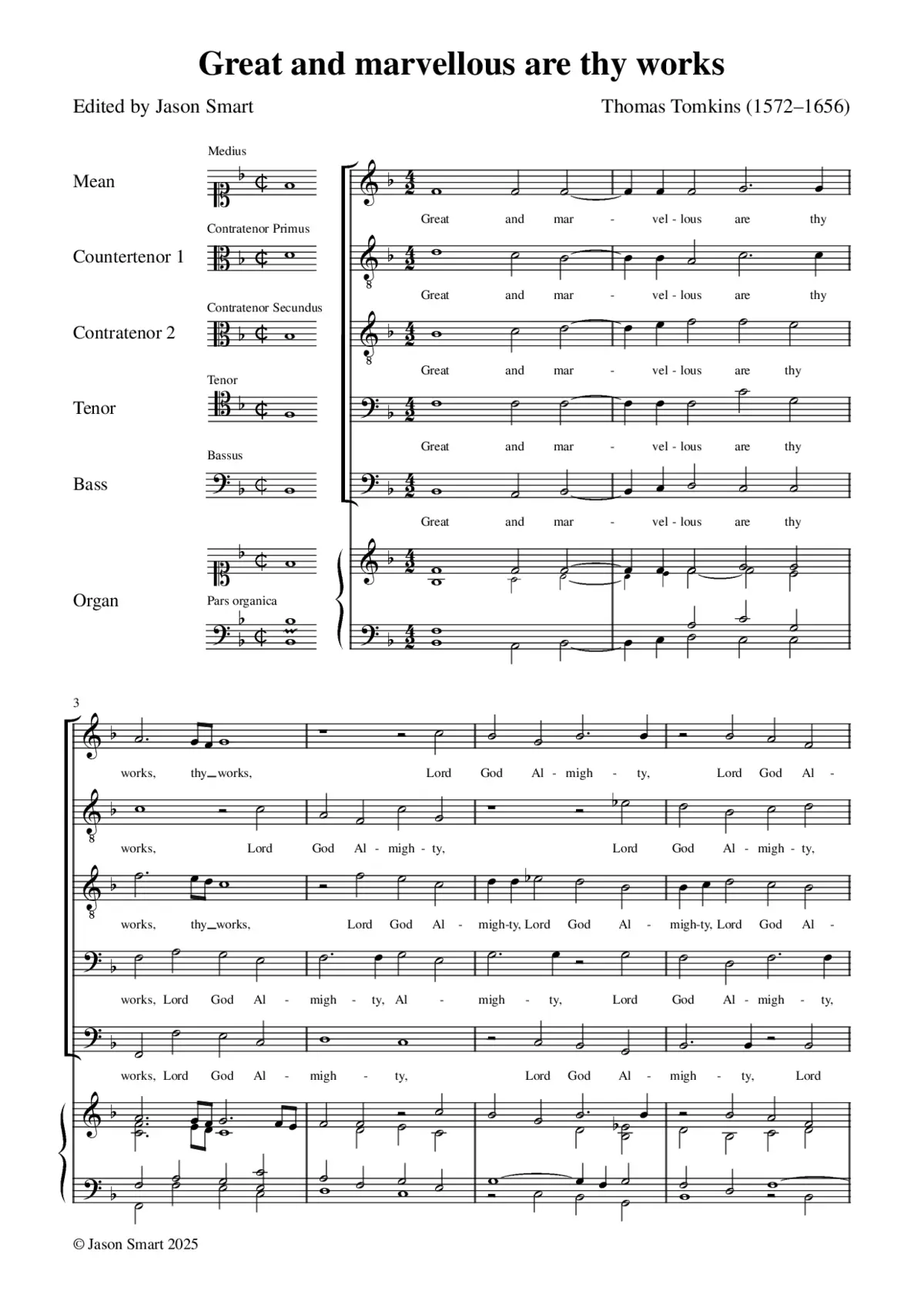 Great and marvellous are thy works - Page 1