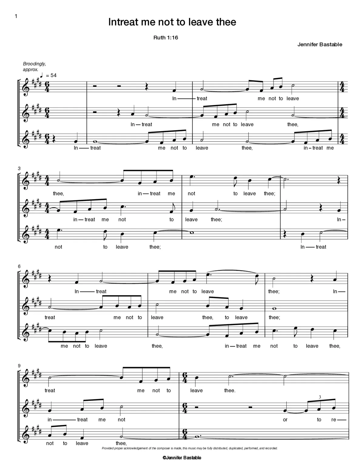 Intreat me not to leave thee - Page 1