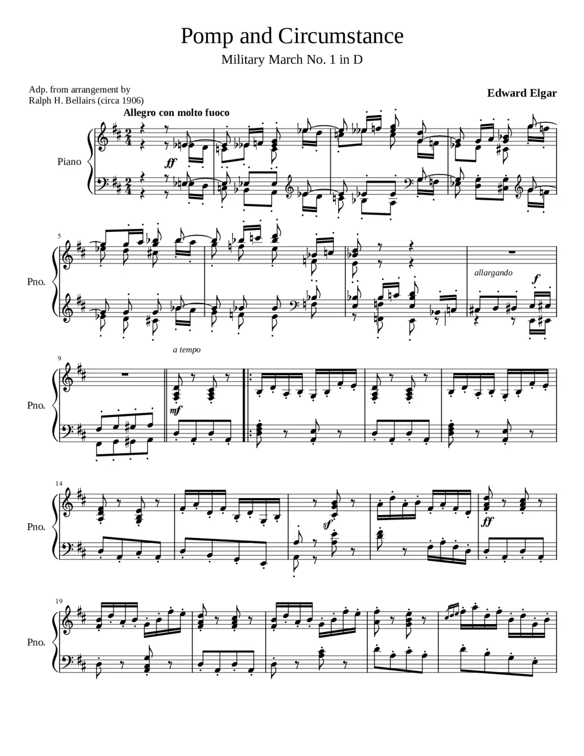 Pomp and Circumstance March No.1 Op.39 No.1 - Page 1