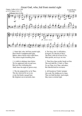 Great God, who, hid from mortal sight