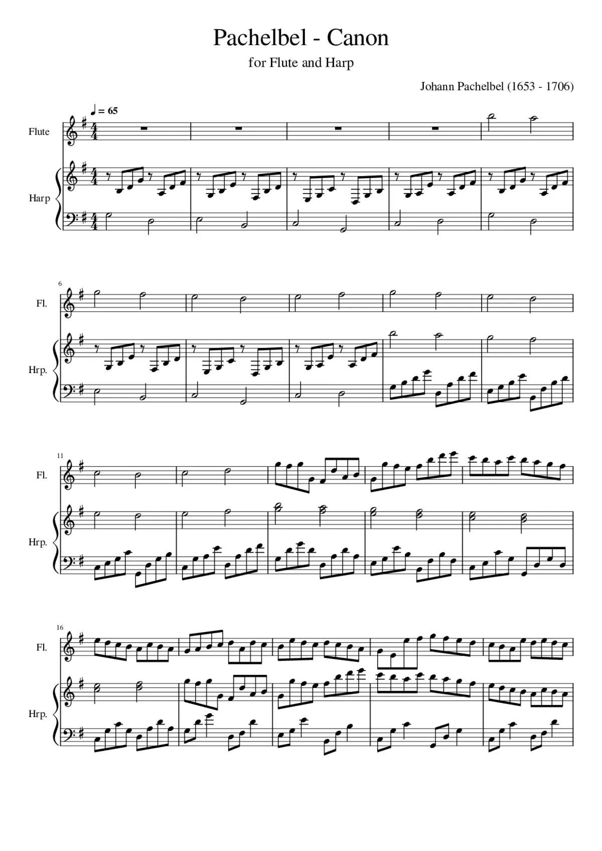 Canon and Gigue in D major P.37 - Page 1