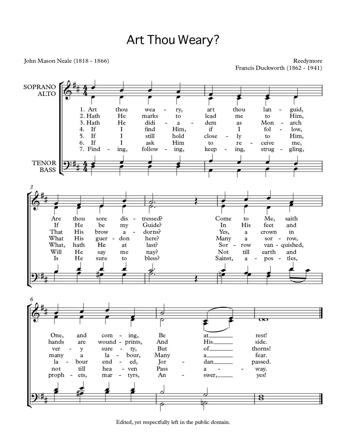 Art thou weary - Page 1