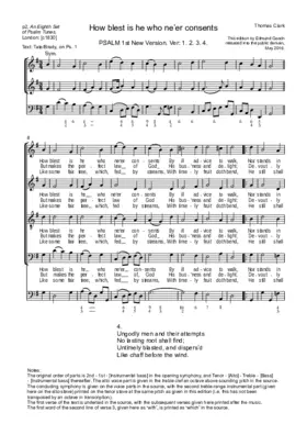How blest is he who ne'er consents (from An Eighth Set of Psalm Tunes)
