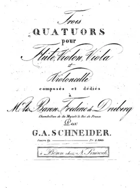 Trois quatuors pour flûte, violon, viola et violoncelle