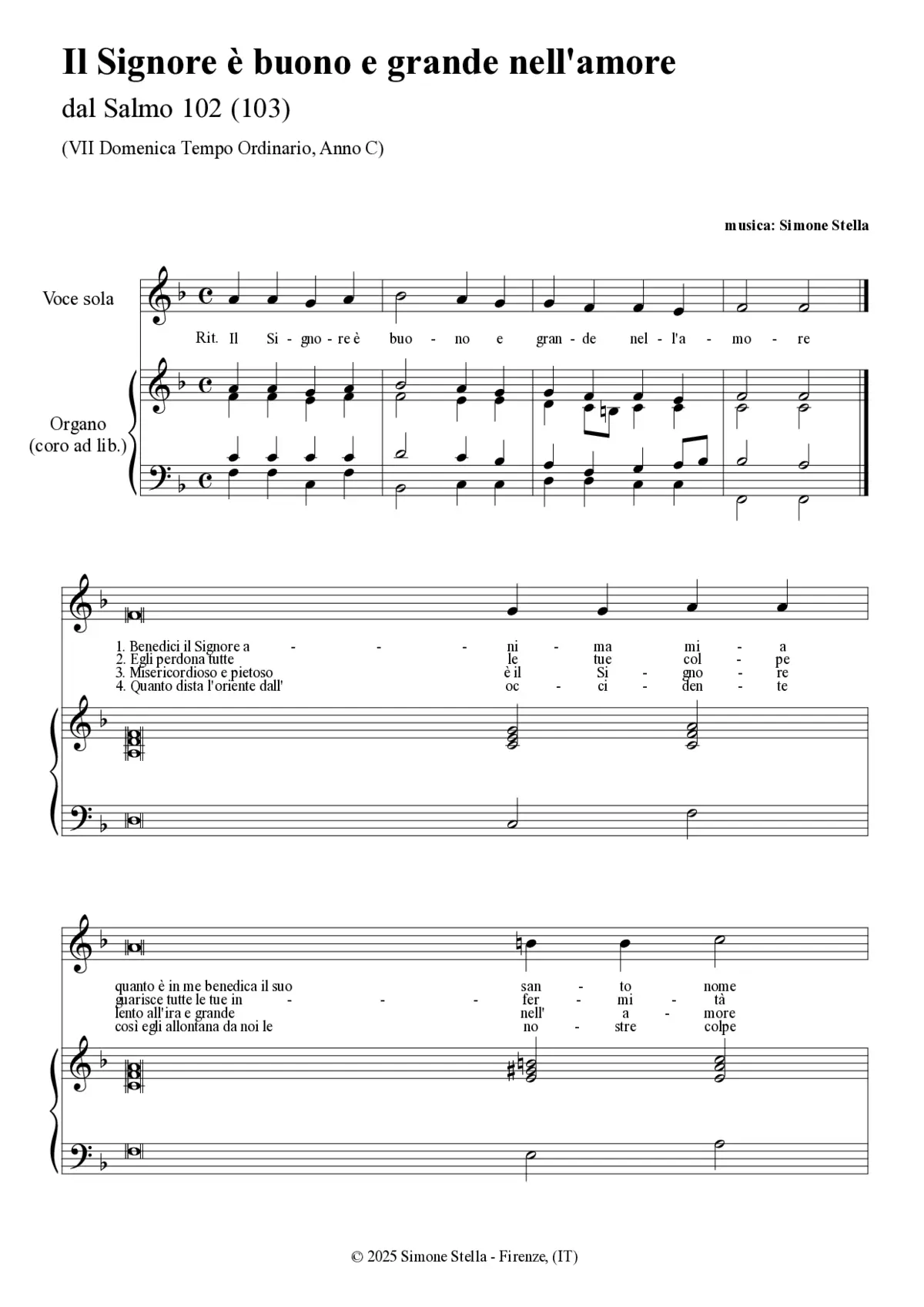 Il Signore è buono e grande nell'amore (Psalm 102-103) - Page 1