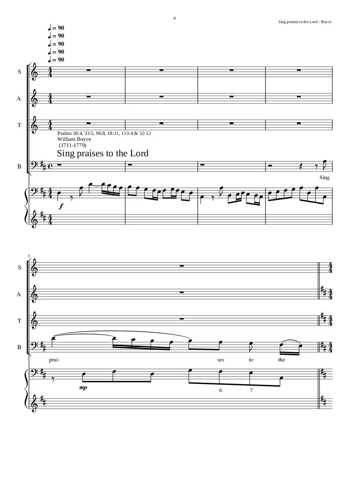 Sing praises to the Lord - Page 1
