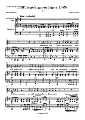 Lied des gefangenen Jägers, D.843