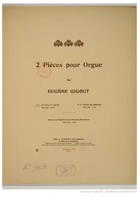 Deux pièces pour orgue
