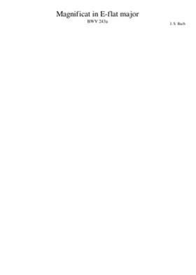 Magnificat in E-flat major BWV 243a