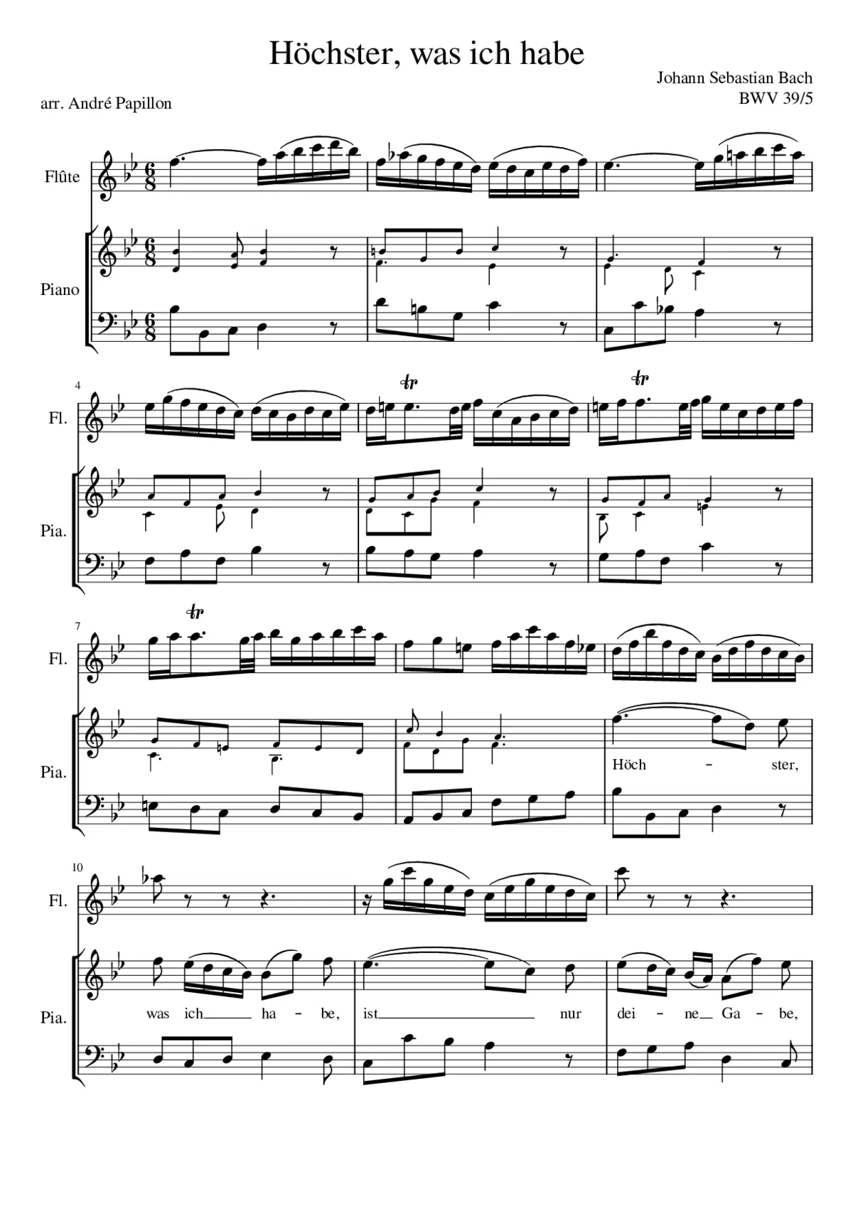 Brich dem Hungrigen dein Brot BWV 39 - Page 1