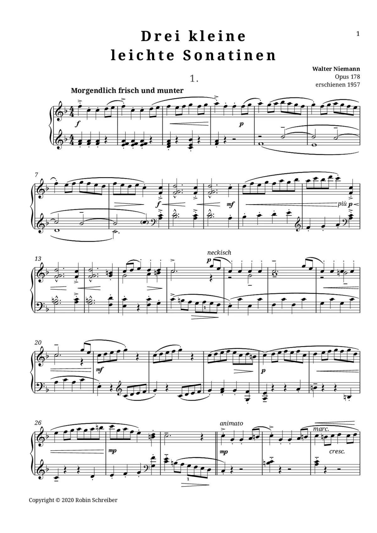 3 Kleine leichte Sonatinen - Page 1