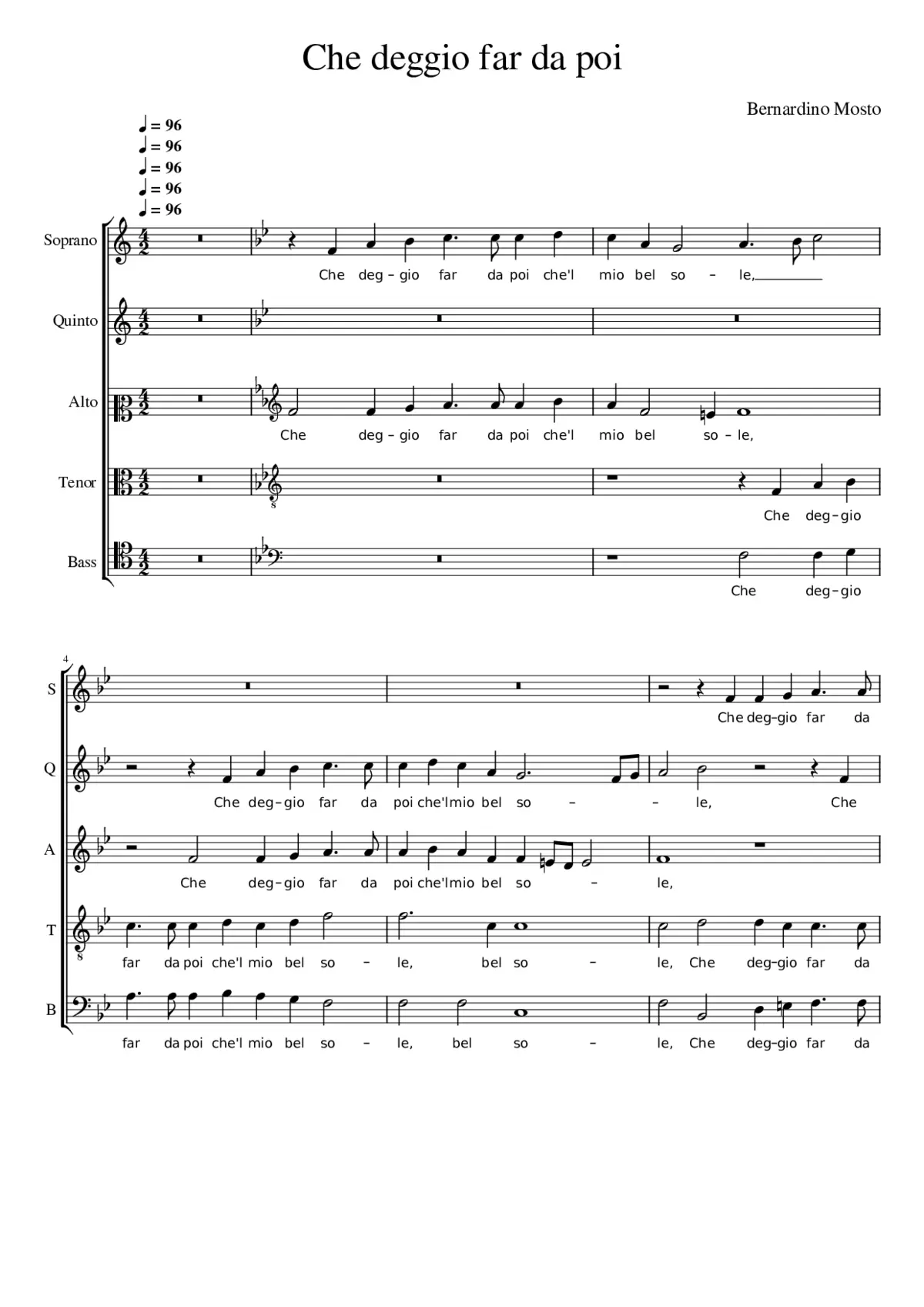 Che deggio far da poi - Page 1