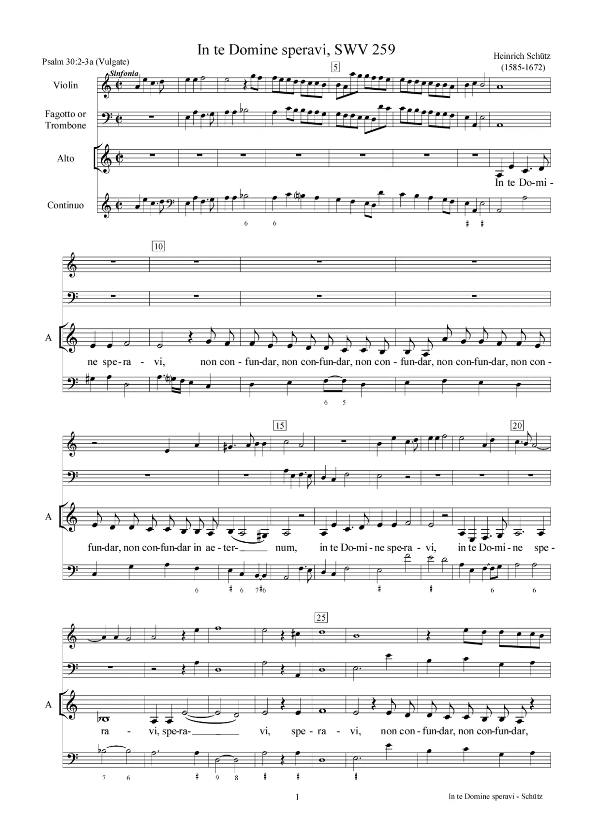 In te, Domine, speravi, SWV 259 - Page 1