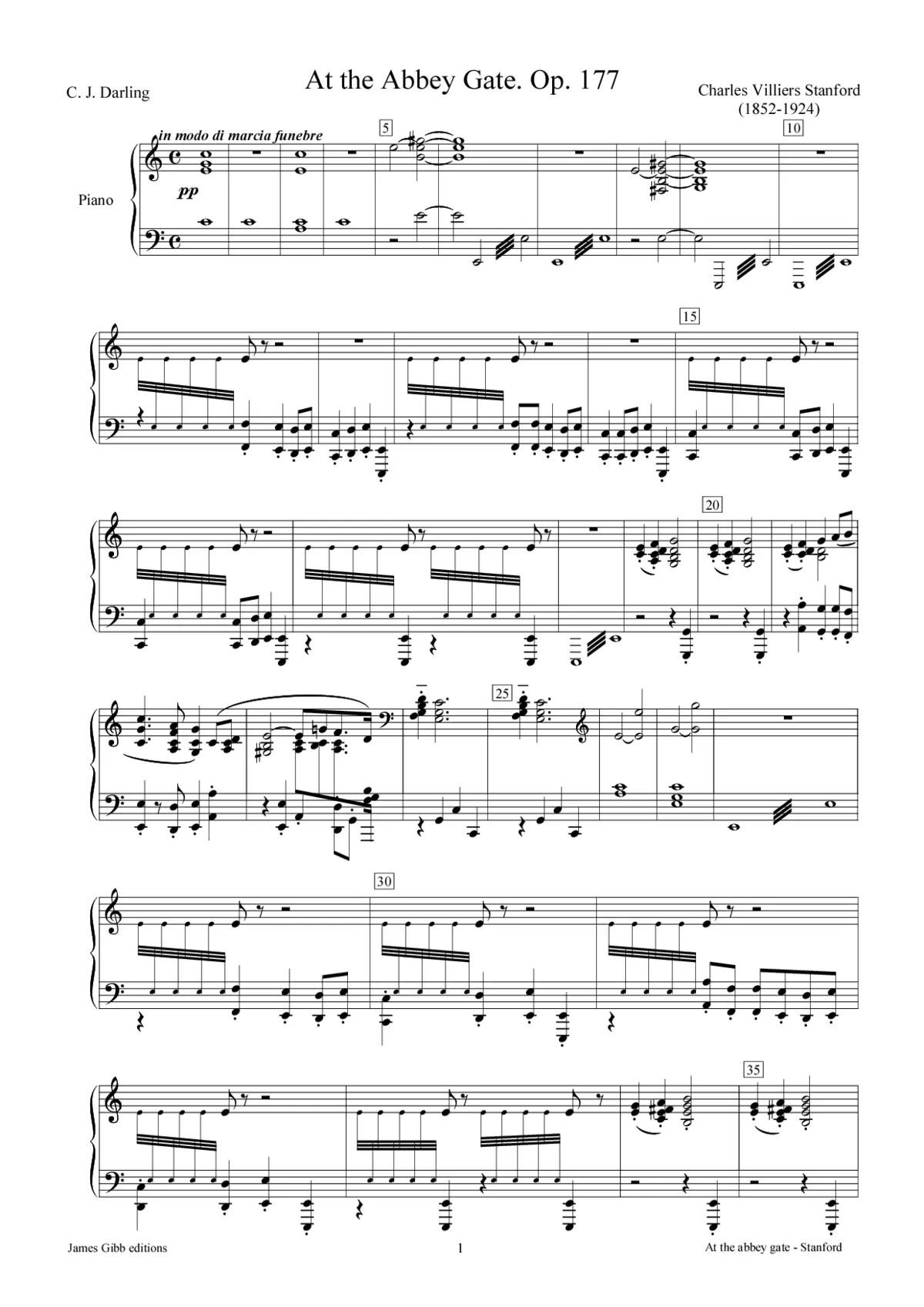 At the Abbey Gate, Op. 177 - Page 1