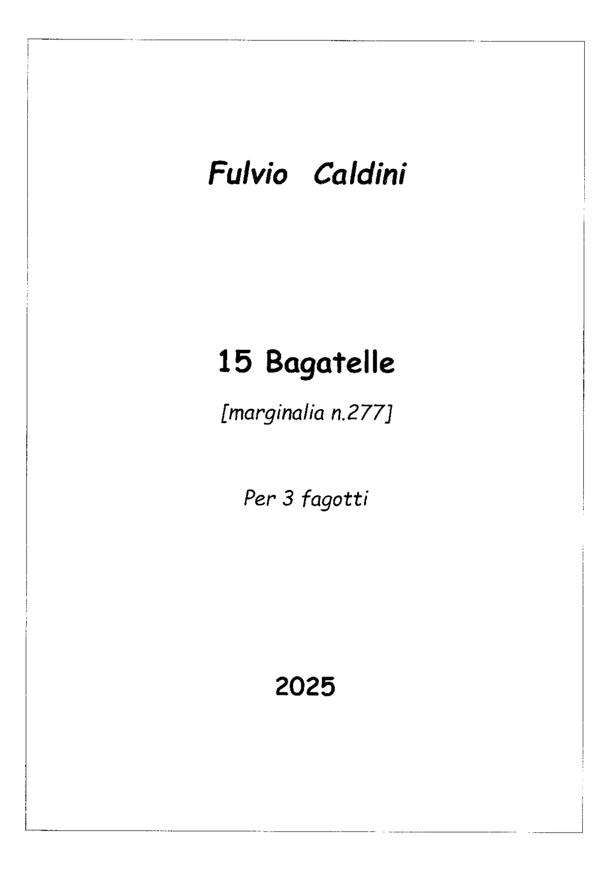 15 Bagatelle, Marginalia No.277 - Page 1