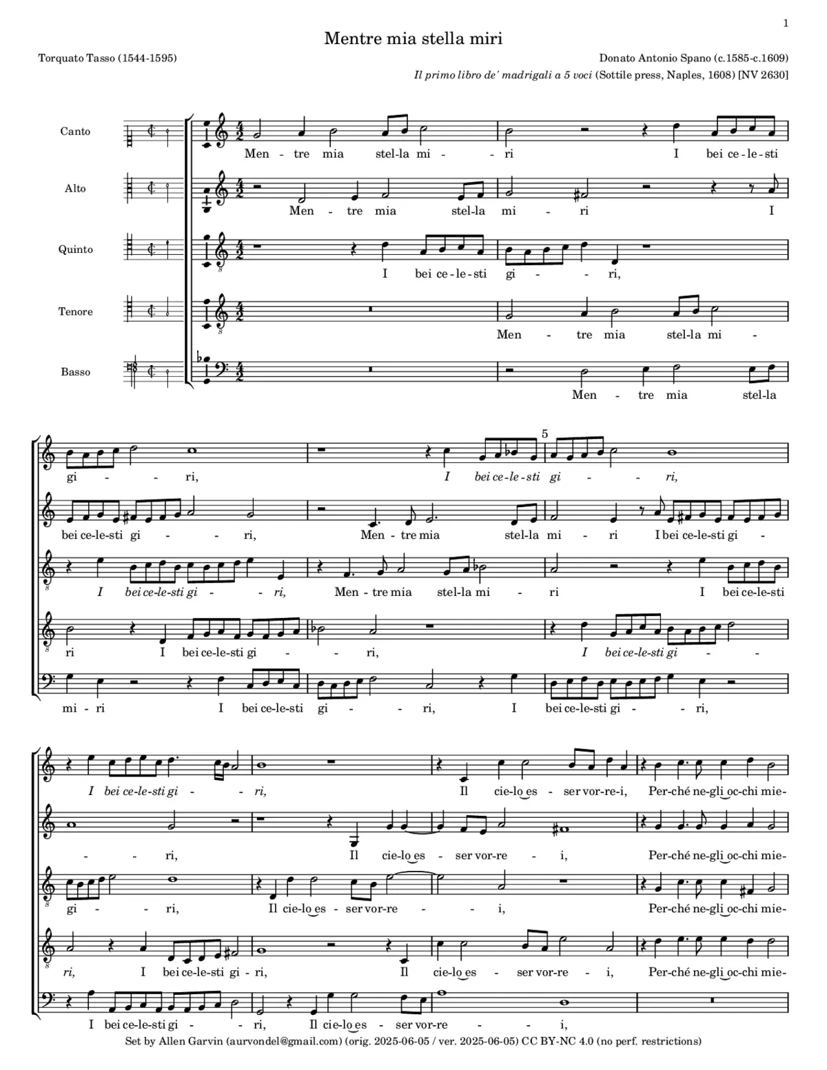 Mentre mia stella miri - Page 1