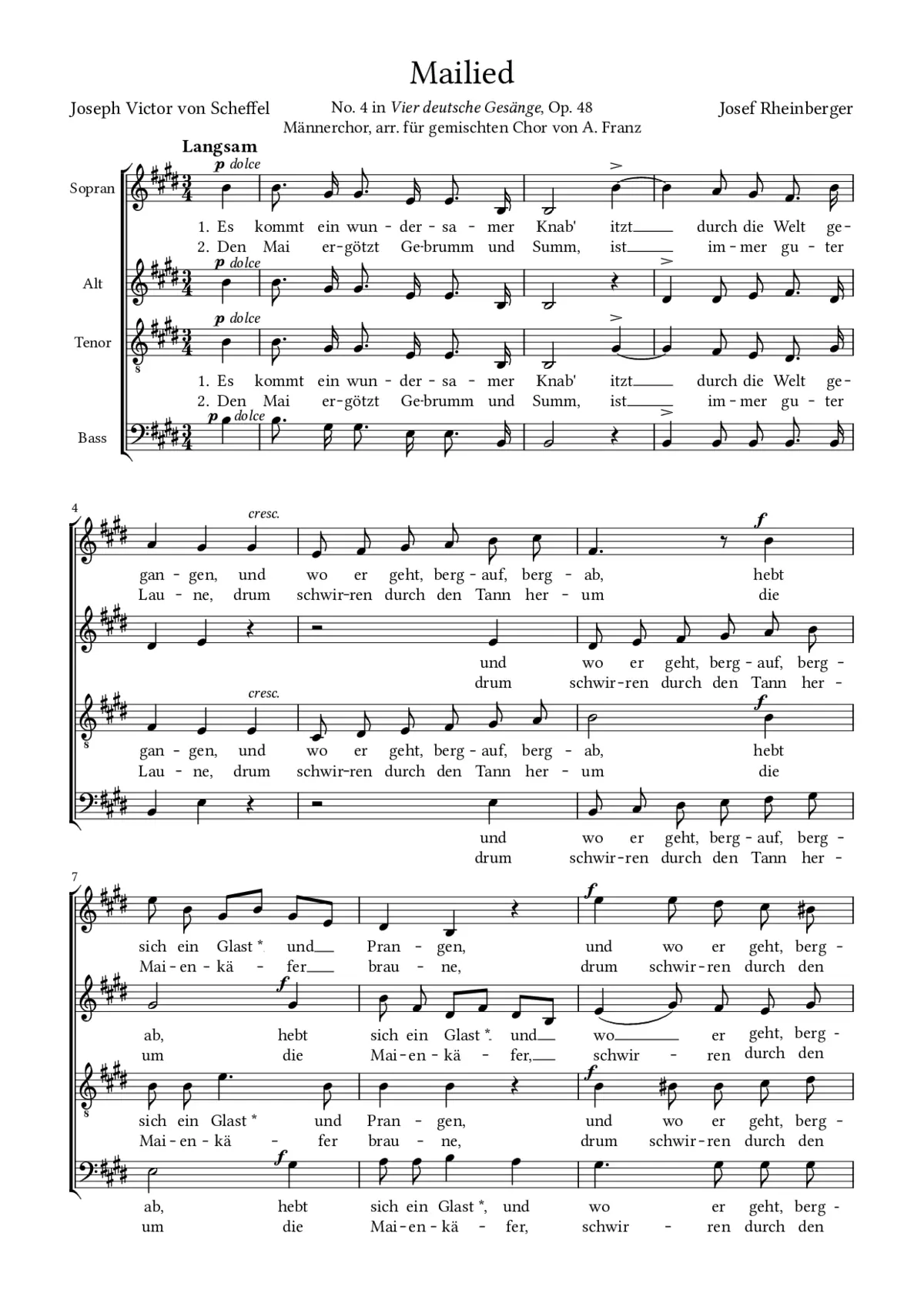 Mailied, Op. 48, No. 4 - Page 1