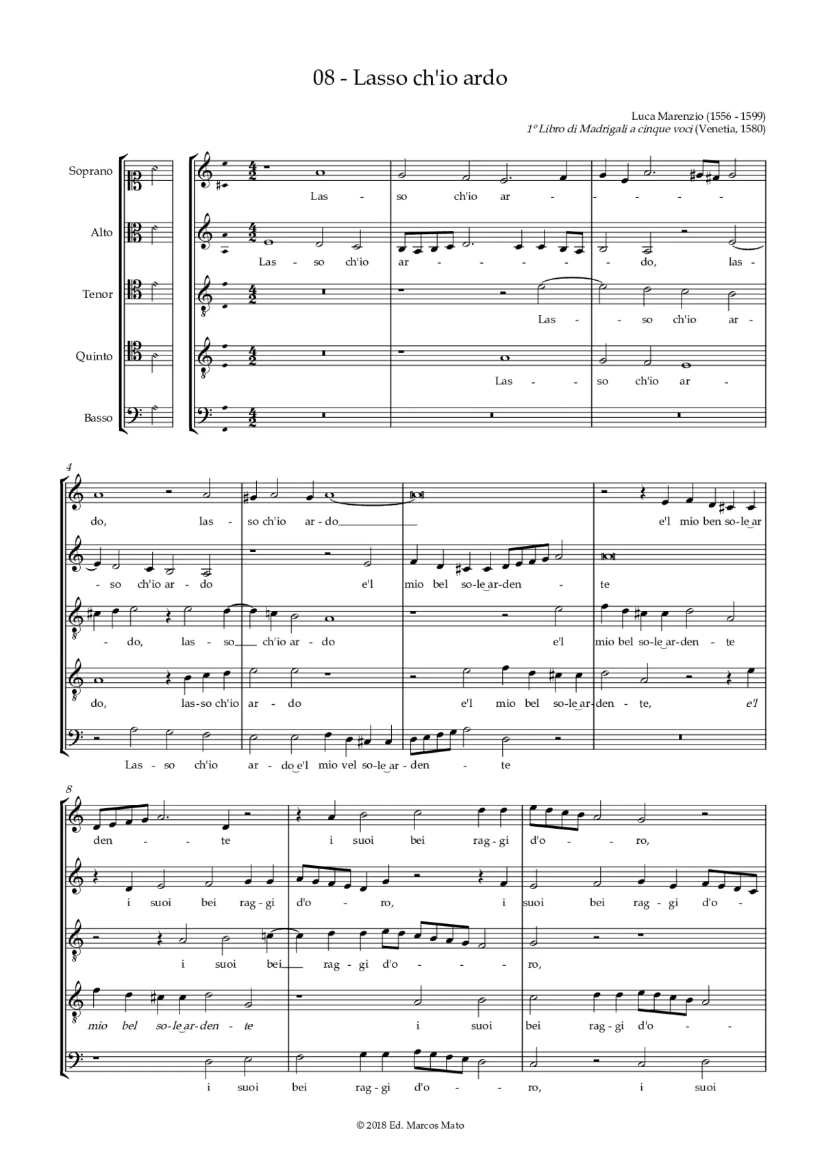 Lasso ch'io ardo - Page 1