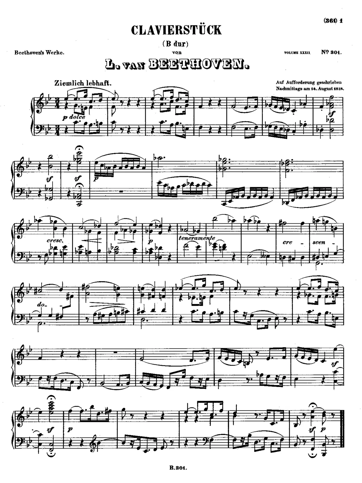 Bagatelle in B major - Page 1