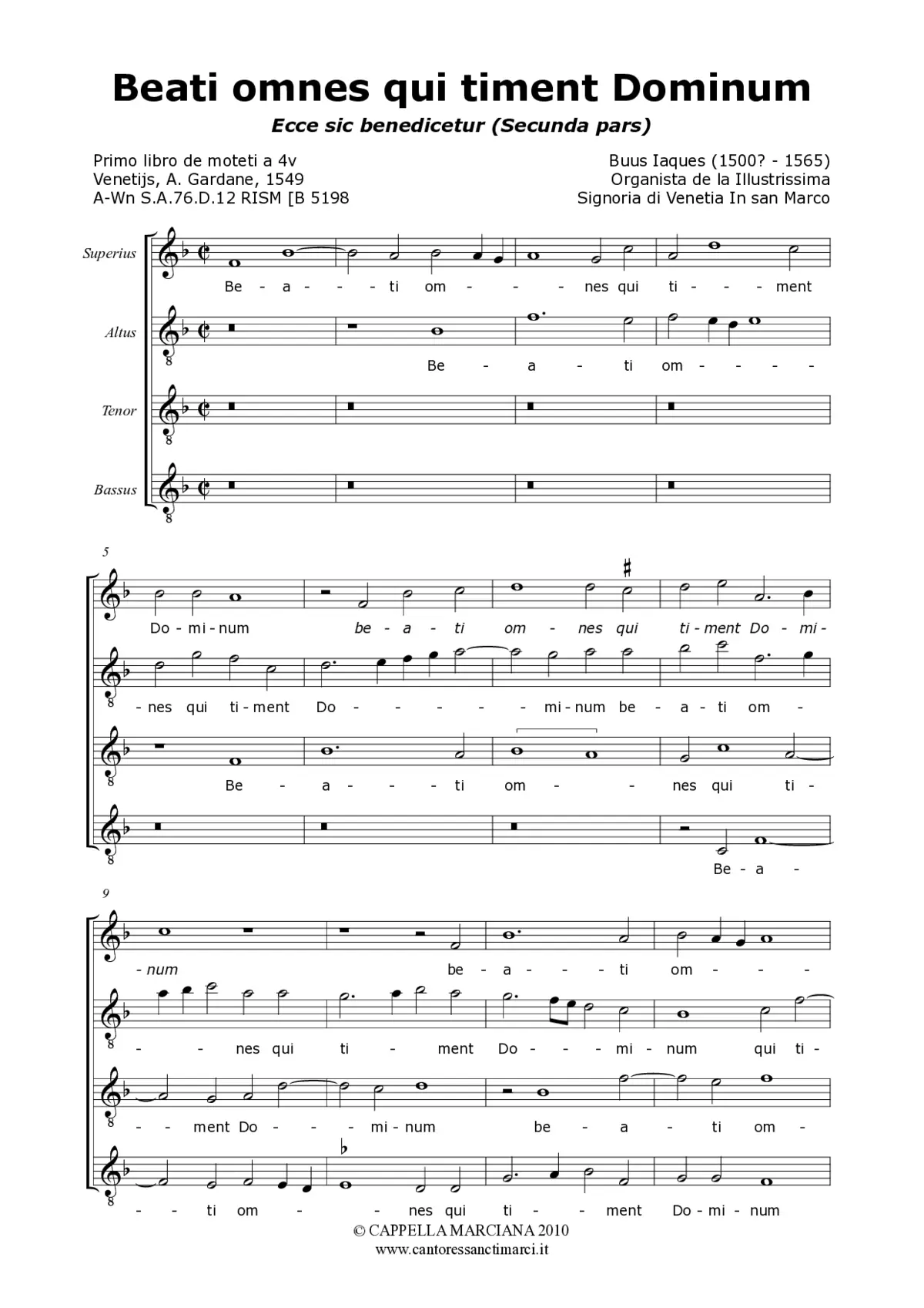 Beati omnes qui timent Dominum - Page 1