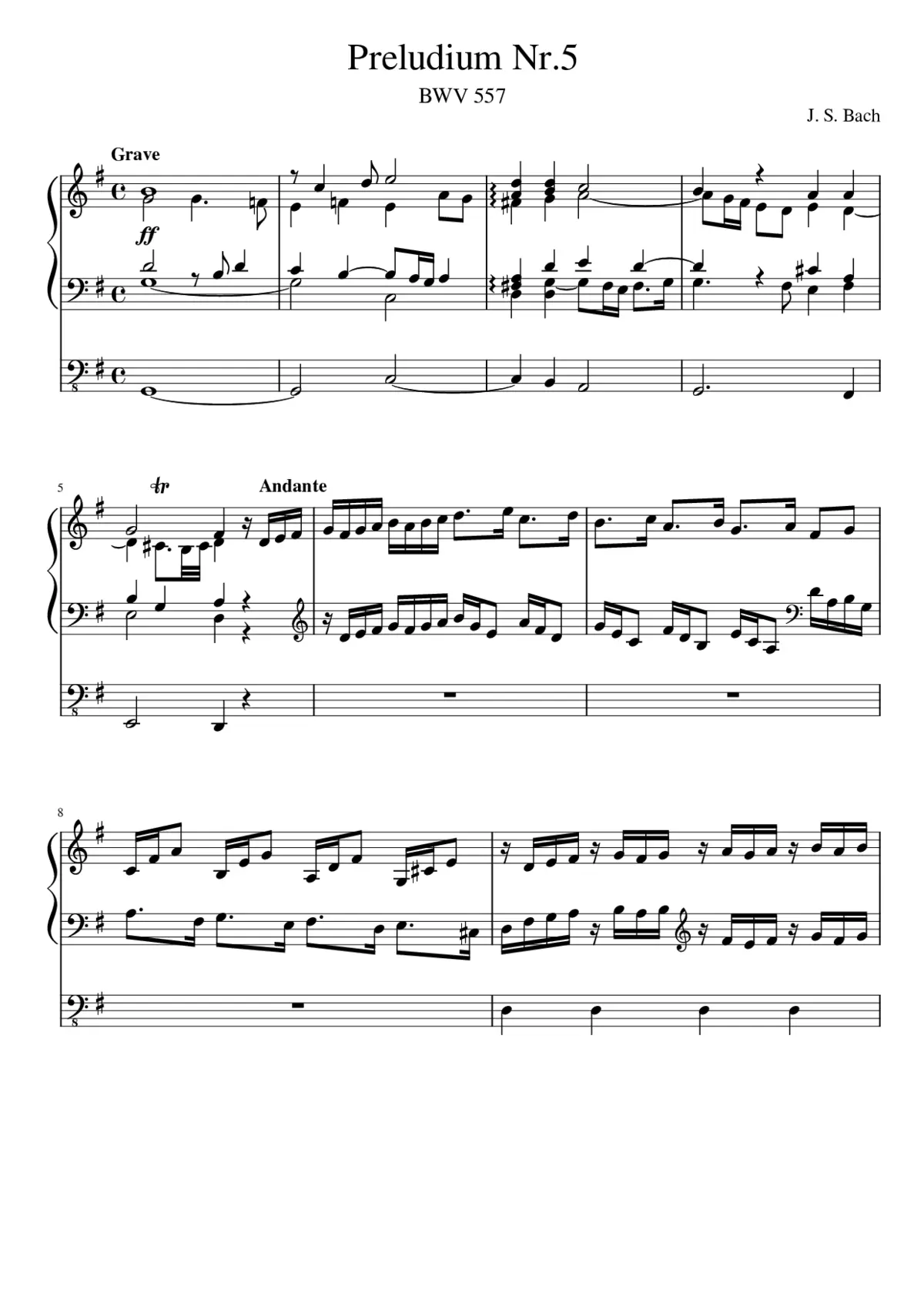 8 Kleine Präludien und Fugen BWV 553-560 - Page 1