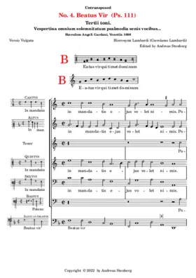 Beatus Vir (Ps. 111) Tertii toni