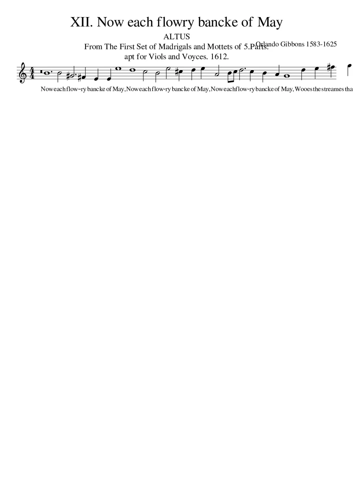 XII. Now each flowry bancke of May - Page 1