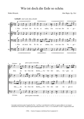 Wie ist doch die Erde so schön, Op. 38, No. 4