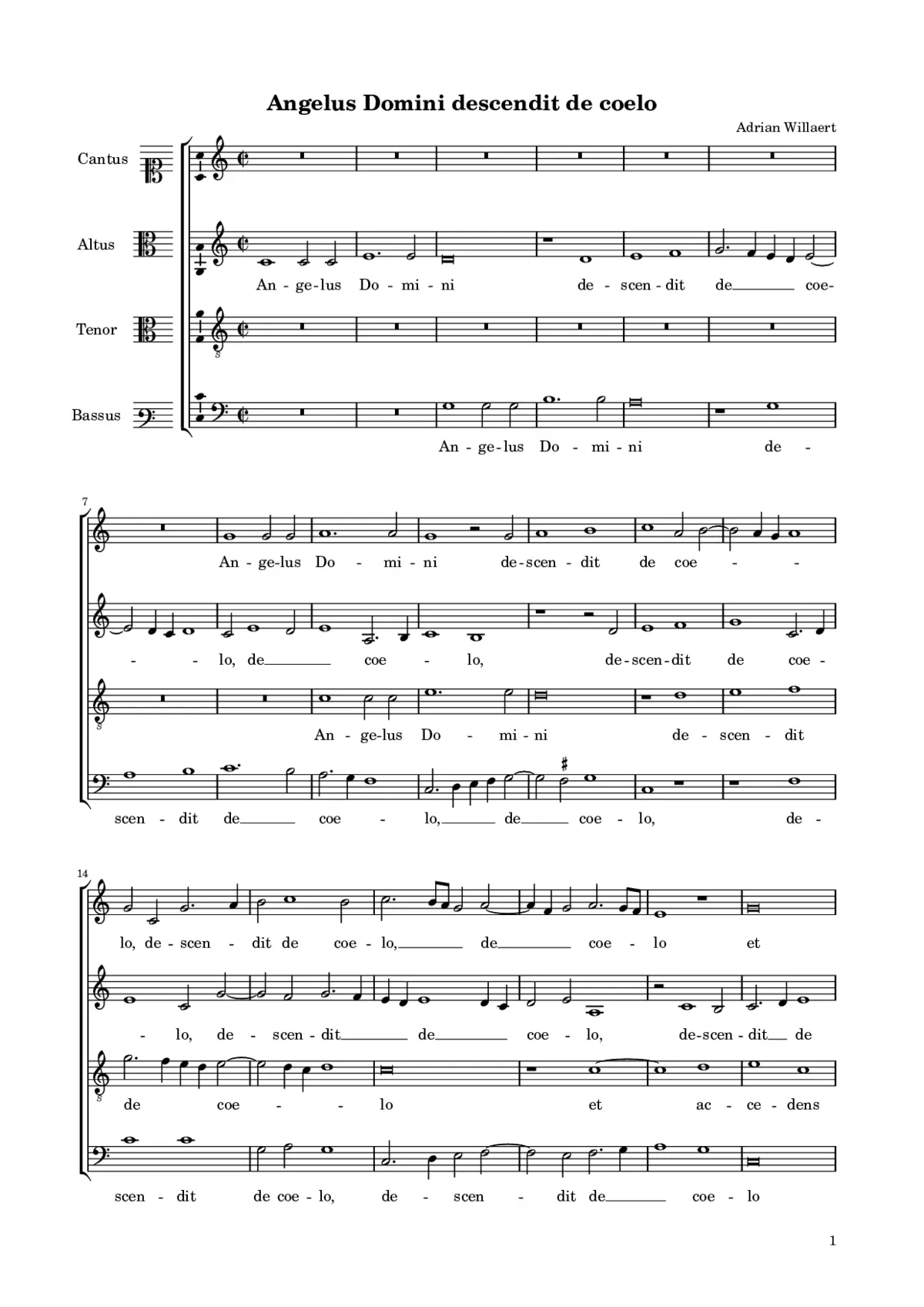Angelus Domini descendit de coelo - Page 1