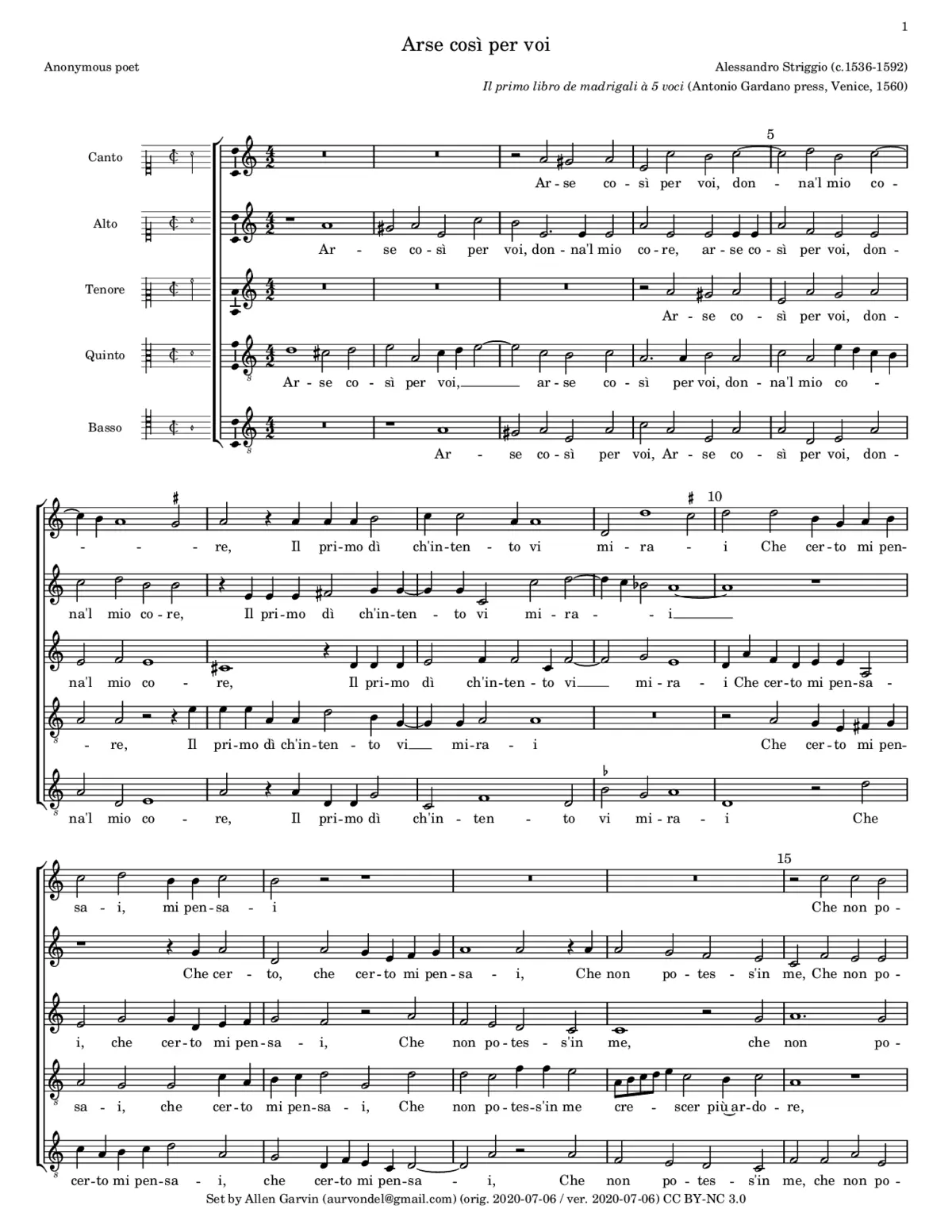 Arse così per voi - Page 1