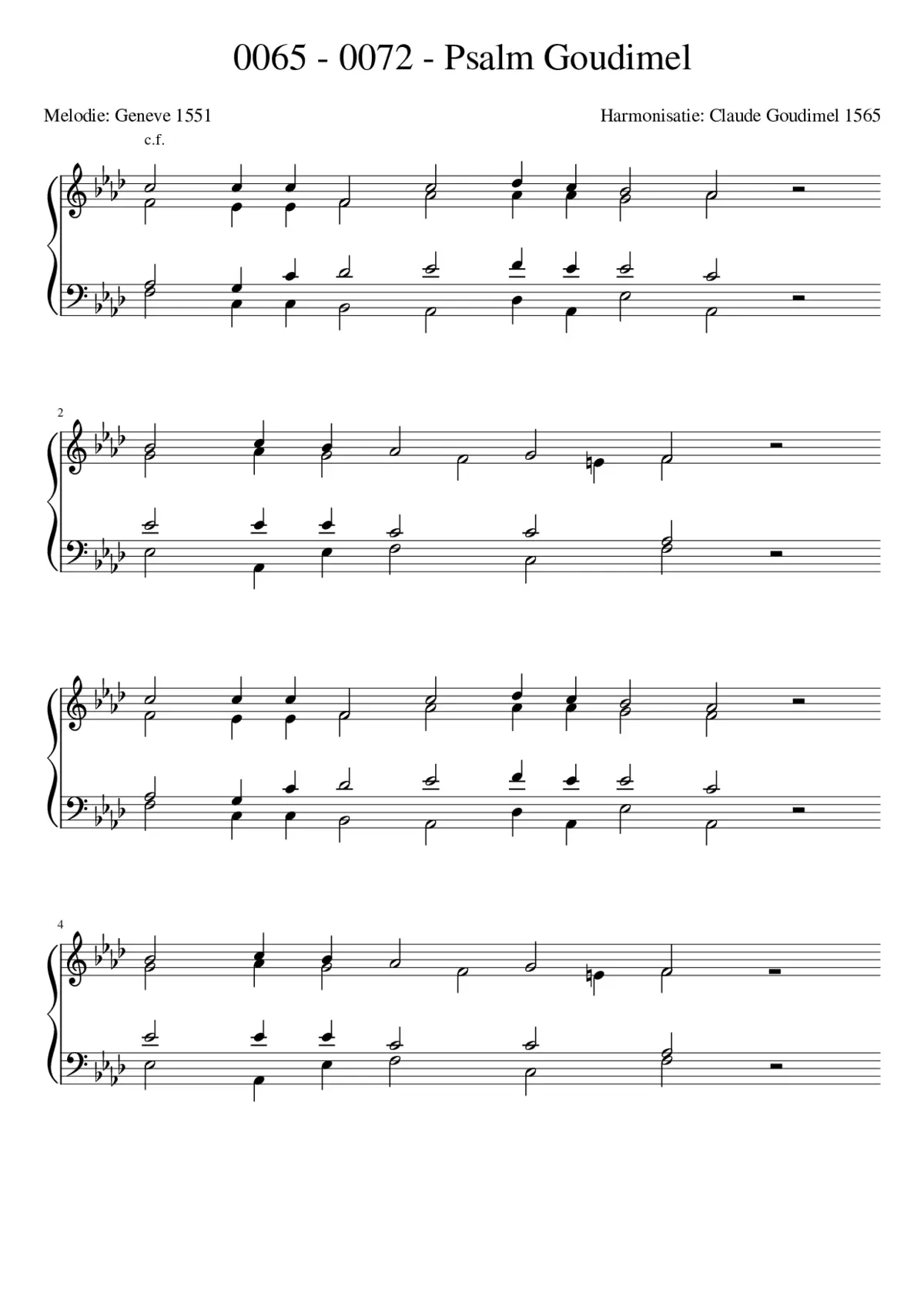 Goudimel Psalms 072 - Page 1