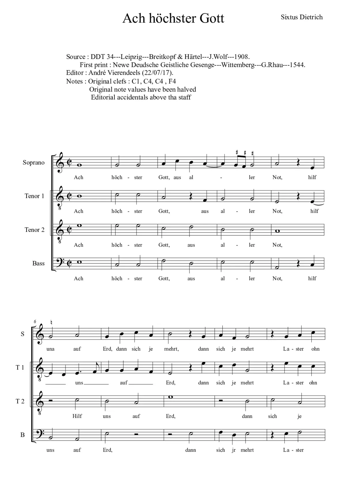 Ach höchster Gott - Page 1
