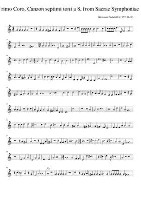 Alto Primo Coro Canzon septimi toni a 8 from Sacrae Symphoniae (1597)