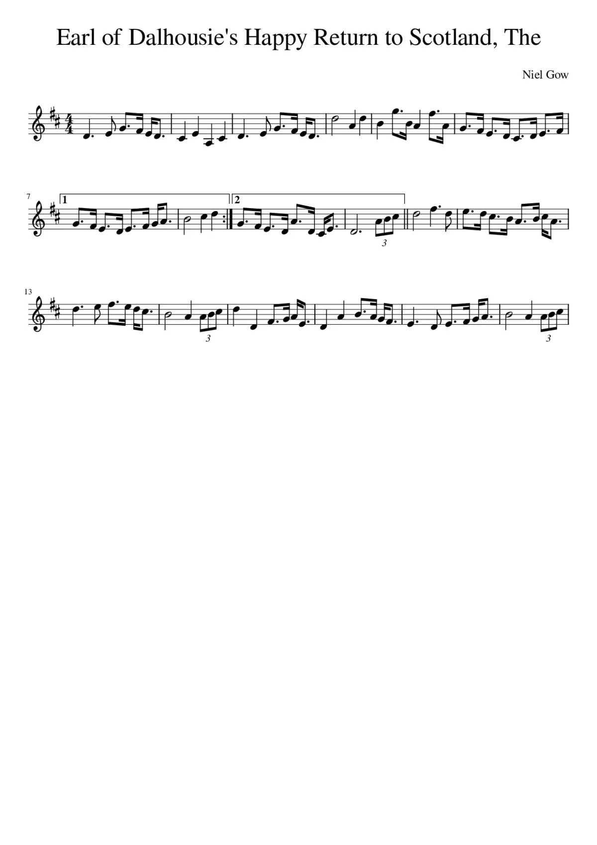 The Earl of Dalhousie's Happy Return to Scotland - Page 1