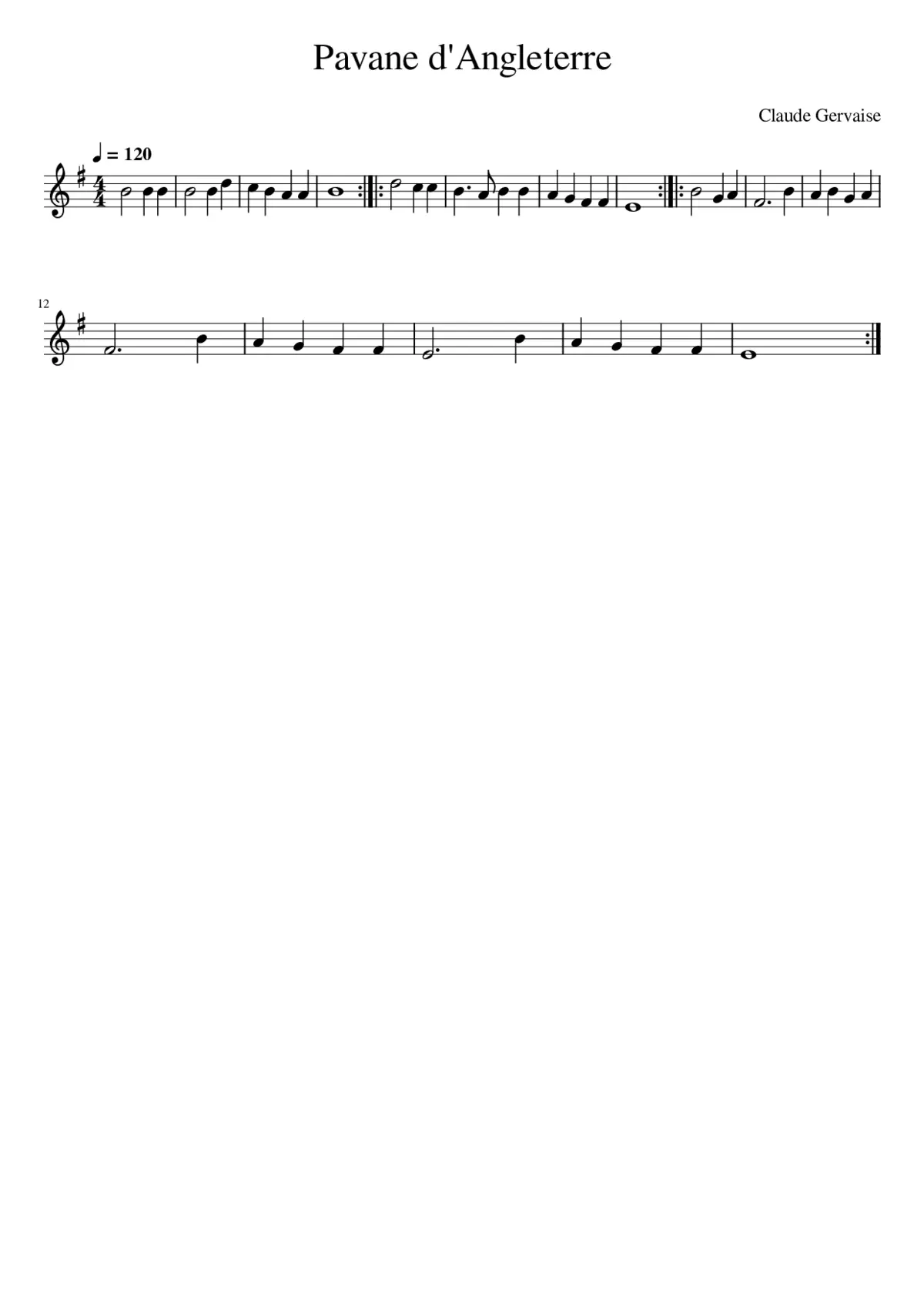 Pavane d'Angleterre - Page 1