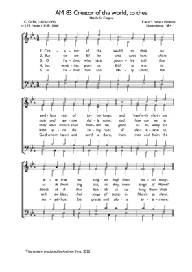 Creator of the world, to thee