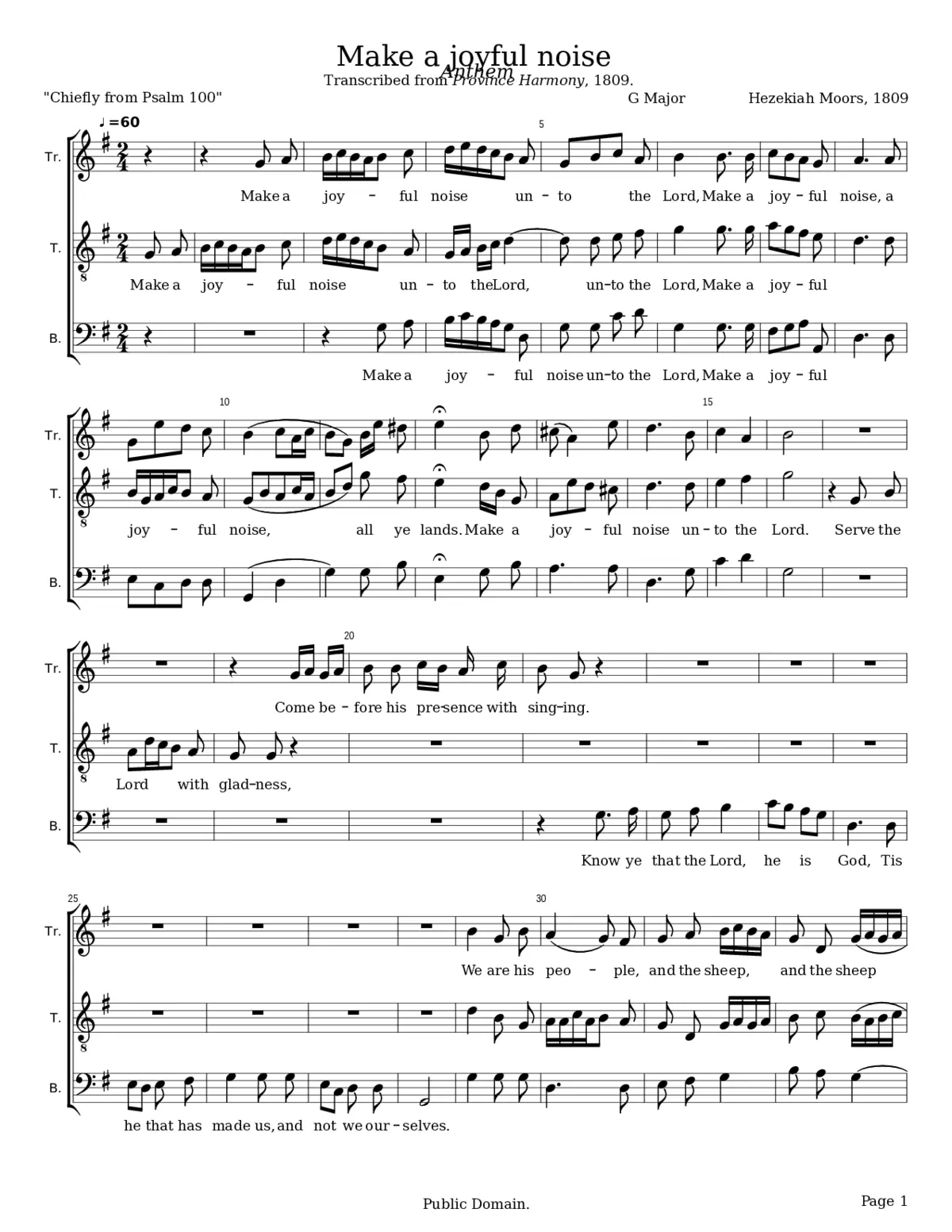 Make a joyful noise - Hezekiah Moors - Page 1