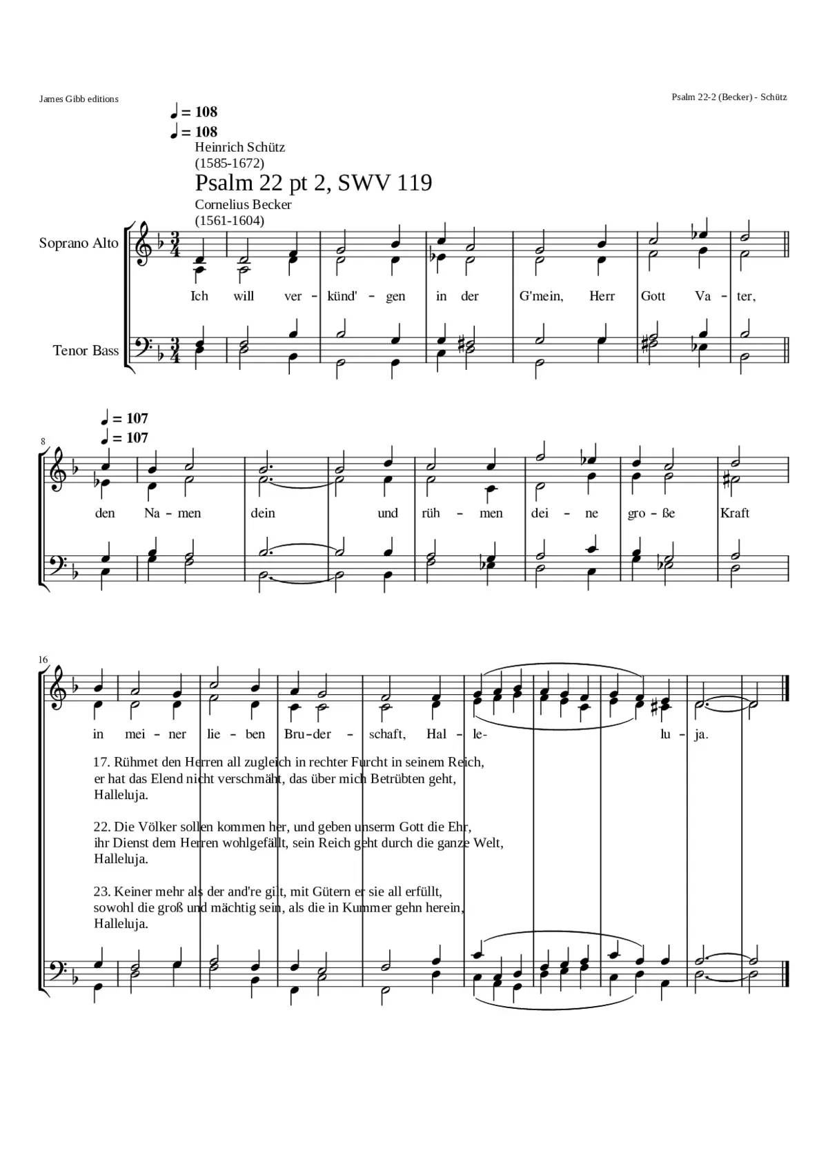 Ich will verkündgen in der Gmein SWV 119 - Page 1