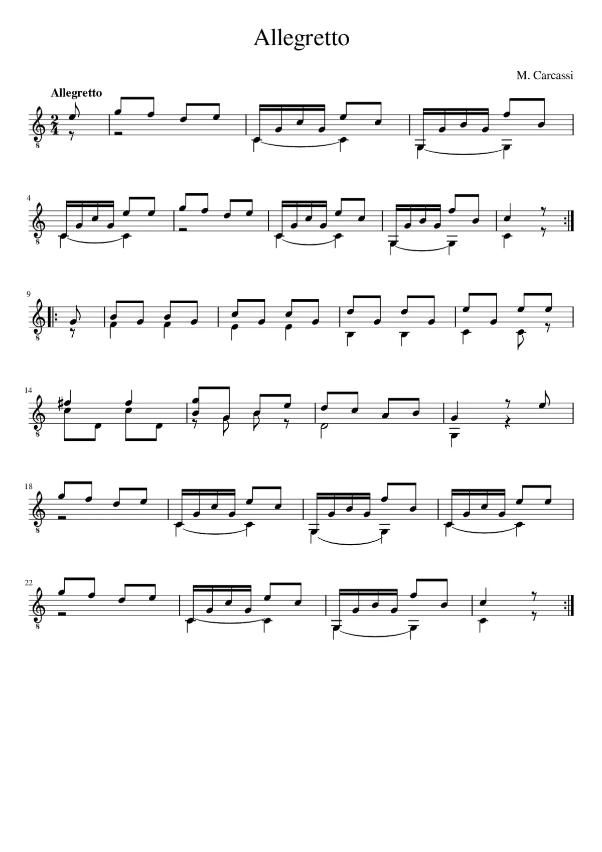 Allegretto Méthode complète pour Guitare Op.59 - Page 1