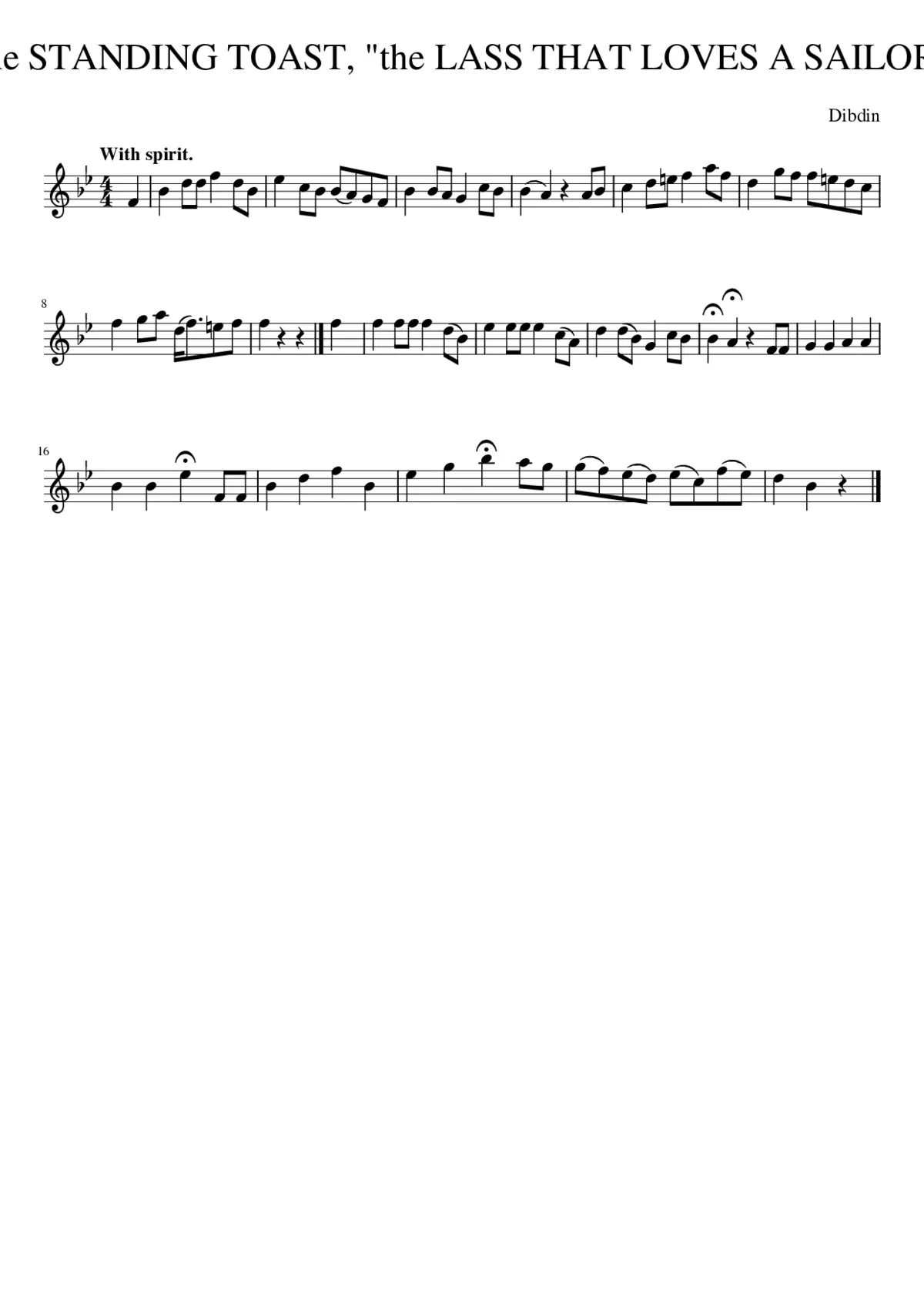 the STANDING TOAST the LASS THAT LOVES A SAILOR - Page 1