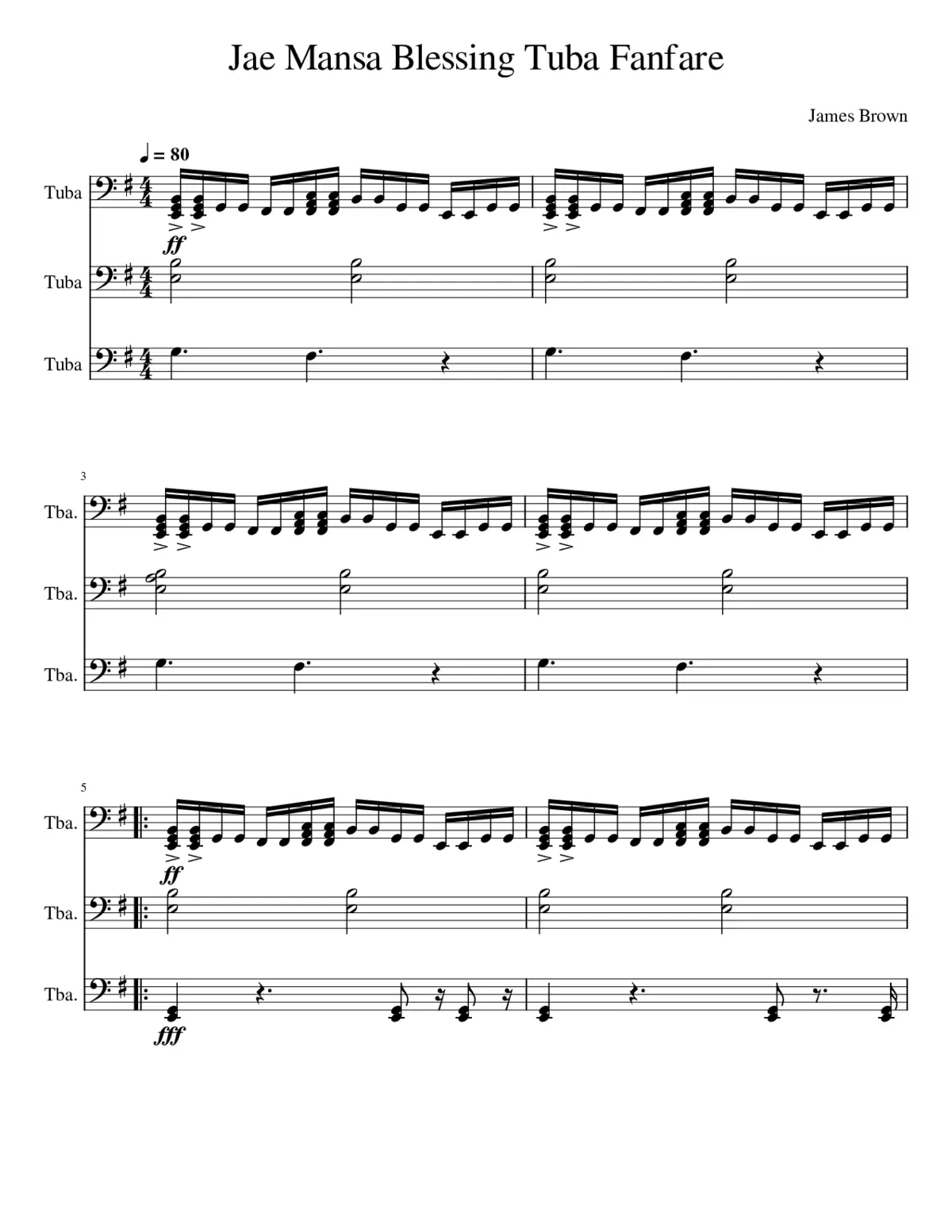 Jae Mansa Blessing Tuba Fanfare - Page 1
